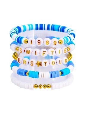 Beaded Bracelet Sets Taylor Concert Clay Friendship String Blue Gold